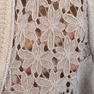 LOFT Sweaters - Ann Taylor Loft Sweater with Floral Lace Detail LOFT Sweaters - Ann Taylor Loft Sweater with Floral Lace Detail
